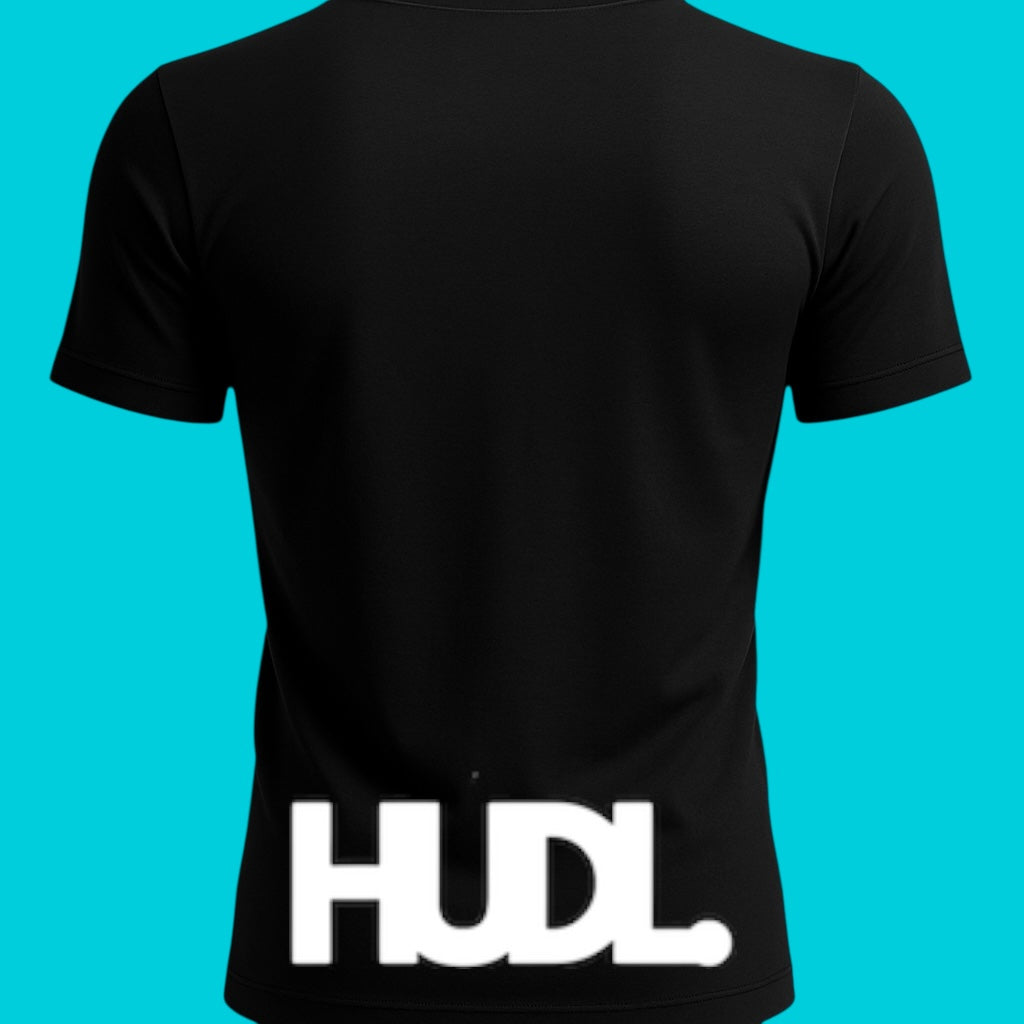 A close up of the back of a HUDL SuperNatural squash tee – Cotton-Tencel-Nylon blend, soft performance feel on and off court in black 