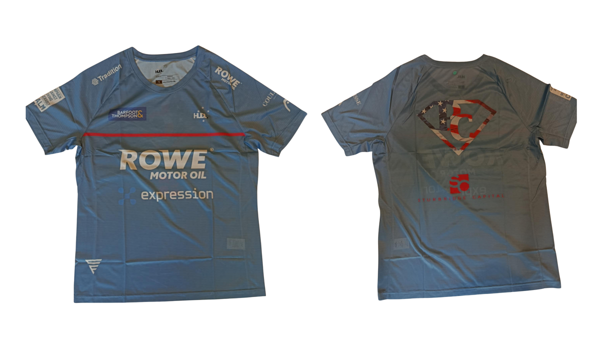 Paul Coll Superman 2026 limited edition squash shirt – NZ pride, XTPro performance fabric in Provincial Blue